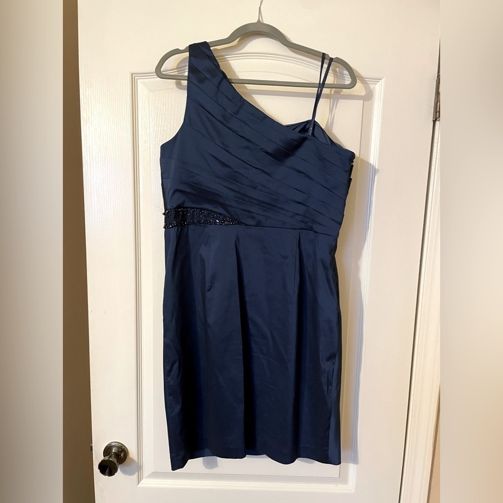 Adrianna Papell for E! Live From the Red Carpet One Shoulder Blue Gown Size 14 - Picture 5 of 12